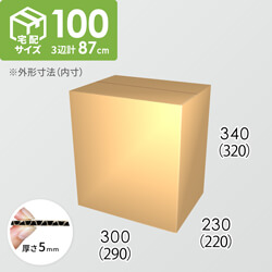 【宅配100サイズ】ダンボール箱(290×220×320) 5mm A/F K5×K5