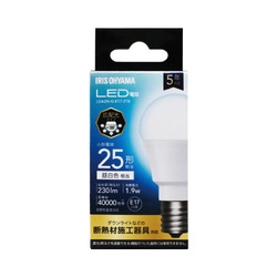 ＬＥＤ電球　Ｅ１７　広配光　２５Ｗ　昼白色