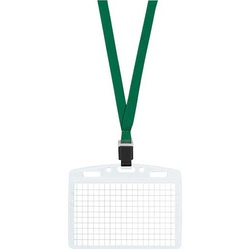 ネックストラップ名札アイドプラス名刺ＩＤ用　Ｃ付緑