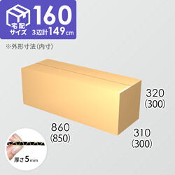 【宅配160サイズ】ダンボール箱(850×300×300) 5mm A/F K5×K5