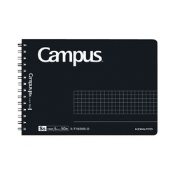 キャンパスツインリング方眼５０枚ハーフ　黒１０冊