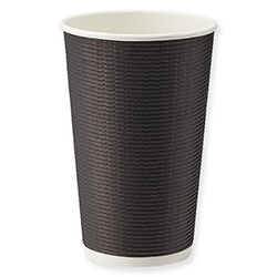 紙コップ エコブラック断熱カップ 16オンス 黒 25個