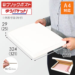 【クロネコゆうパケット・クリックポスト・ゆうパケット】厚さ3cm・N式ケース（白・A4サイズ）