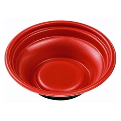 麺容器 MFPホット麺18小(52)絞 M赤黒 エフピコ