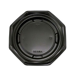 軽食容器 八角皿190本体 黒 デンカポリマー