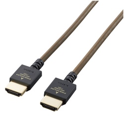 ＨＤＭＩケーブル　２ｍ　やわらか　ダークブラウン