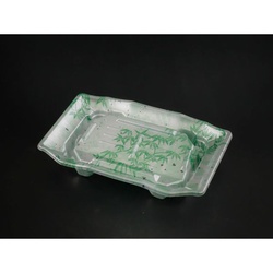 【廃番商品】リスパック 刺身容器 A-PET うつくし盛D 10B こみち緑 本体
