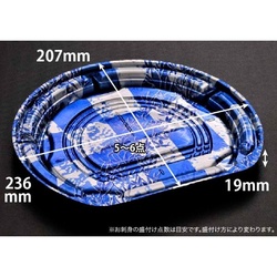 リスパック 刺身容器 バイオ美枠半月 24-21B こみち市松青 本体