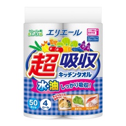エリエール キッチンペーパー 超吸収キッチンタオル 4ロール