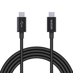 ＵＳＢケーブル　Ｃ−Ｃ　準高耐久　２ｍ　ブラック