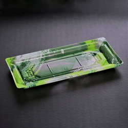 リスパック 刺身容器 バイオPET 美枠 25-12B 海洋緑 本体