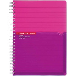 ツインリング＜カラータグ＞Ａ５　Ａ罫９０枚　ピンク