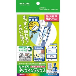 タックインデックス（はがせる）大・青枠　１０枚×５