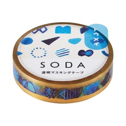 ソーダ　透明マステ（カタチ）　１０ｍｍ幅Ｘ３