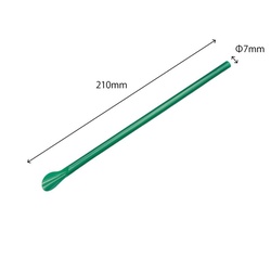 かき氷用品 スプーンストロー φ7×210mm 裸 緑 羽柴化成工業