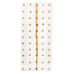 テープ無 OPP袋 和風ドットスイーツパック(茶) クリア-2(100枚) ヘッズ