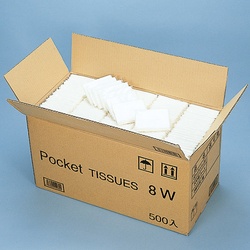 販促用品 ポケットティッシュ8W 無地 500個/箱