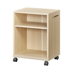 木製デスク下ワゴン　天板付　ナチュラル