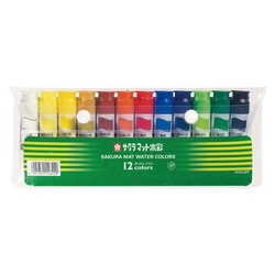 マット水彩１２色セット１２ｍｌポリチューブ　シース