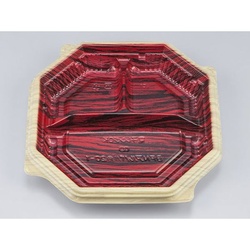 シーピー化成 弁当容器 BFNアルバ八角20-1 和もく赤 本体 発泡