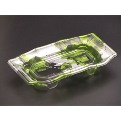 リスパック 寿司容器 A-PETうつくし盛 1-3B みぞれ緑 本体