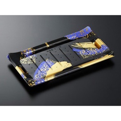 中央化学 寿司容器 HS 波ね皿 27-15 光琳BK-BK 本体