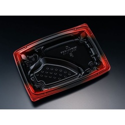 リスパック 弁当容器 バイオデリカ 枠膳 10-4 B 本体 K-シンシャ赤