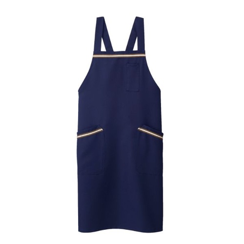 胸当てエプロン エプロン 兼用 ネイビー/ブラウン フリーサイズ 住商モンブラン
