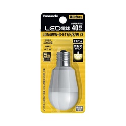 ＬＥＤ小型電球　Ｅ１７　広配光４０形　温白色　３個