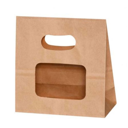 角底袋 ウィンドウイーグリップ 茶無地 パックタケヤマ