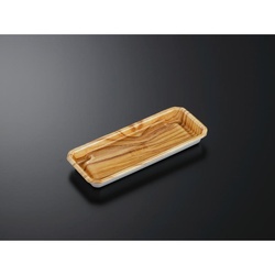 中央化学 鮮魚トレー まくら桶 N25-10 木理BR 本体