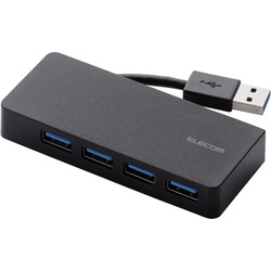 ＵＳＢハブ３．０ケーブル収納　バスパワー４ポート黒