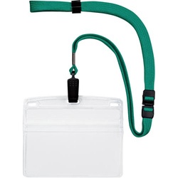 吊り下げ名札クリップ式ヨコ特大サイズ１０個　緑