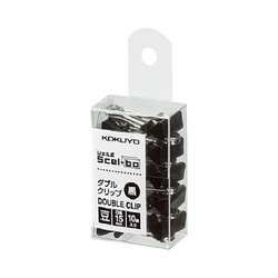 ダブルクリップ＜Ｓｃｅｌ−ｂｏ＞（個箱）黒　豆Ｘ３