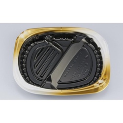 シーピー化成 弁当容器 CBFまろん8S-2 ゴルトBW 本体