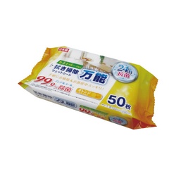 拭き掃除万能ウェットシート５０枚　２４時間抗菌