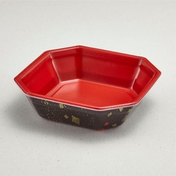 弁当容器 SB-15(本体)耐熱黒まきえ内赤 青葉紙業