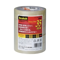 スコッチ　透明粘着テープ　２４ｍｍ幅×３５ｍ５巻