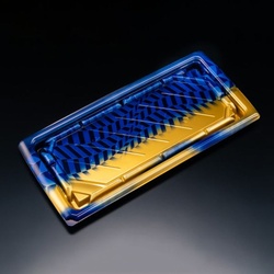 リスパック 寿司容器 バイオ板長 2-6B きえん青 本体