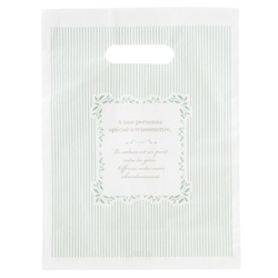 ポリ手提げ ミントストライプPEバッグ-5(100枚) ヘッズ