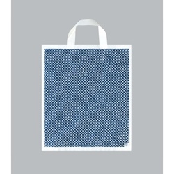 ポリ手提袋 カルチャーバッグ しぼり柄・紺 小 福助工業