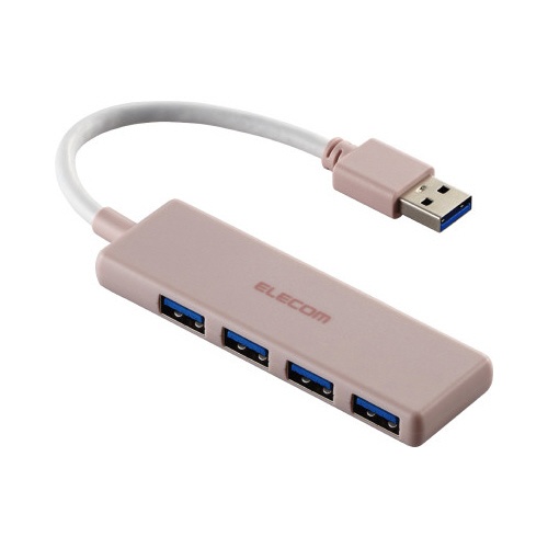 ＵＳＢハブ　（ＵＳＢ−Ａ×４）　バスパワー　ピンク
