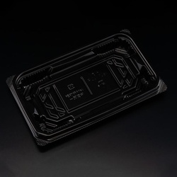 リスパック 刺身容器 バイオ 流派 平20-12B 黒 本体