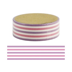 マスキングテープ　ボーダーパープル