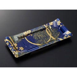 中央化学 寿司容器 HS 波ね皿 24-11 松月青-BK 本体