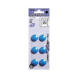 カラーマグネット　直径２０ｍｍ　６個入　青