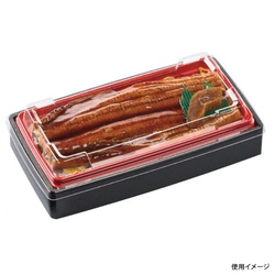 エフピコ ウッド容器 WUS-302 本体 黒地黒千筋赤