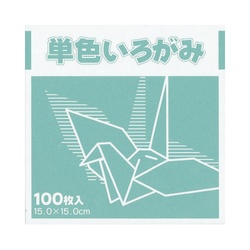 単色おりがみ１５ｃｍ１００枚アイスグリーン