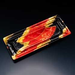 リスパック 寿司容器 バイオPS 美枠寿司 1-5B せんれい赤 本体