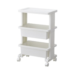 リセスタイル　テーブルワゴン３段ミニホワイトＸ３